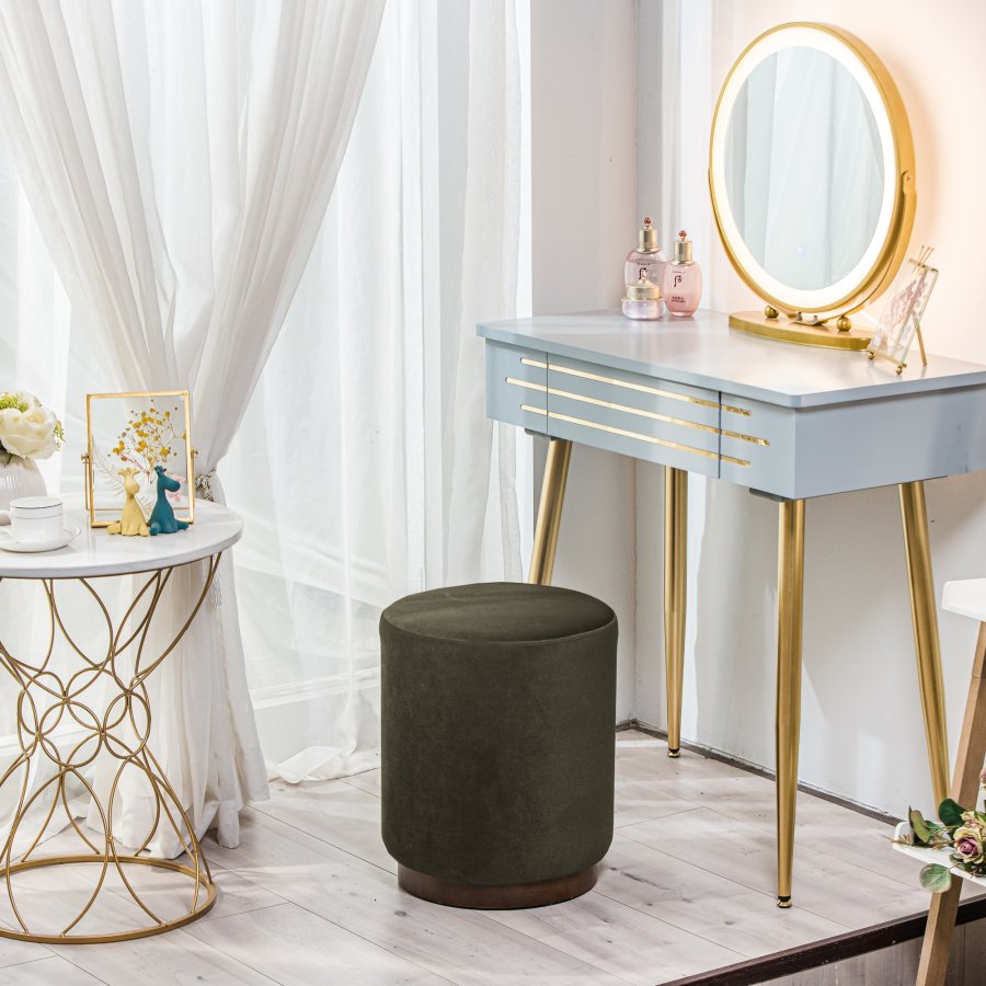 NORDLYS Soka puf, rund - brun fljl og brun tr (35)