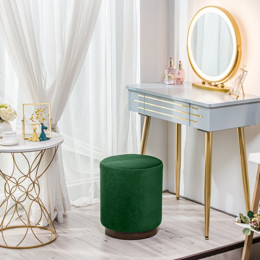 NORDLYS Soka puf, rund - grn fljl og brun tr (35)