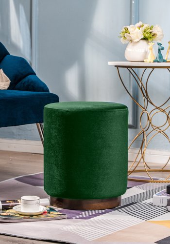 NORDLYS Soka puf, rund - grn fljl og brun tr (35)