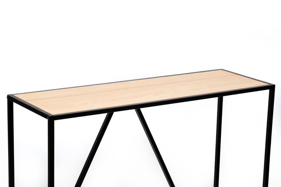 NORDLYS Solna konsolbord, rektangulr - tr og sort metal (90x30)