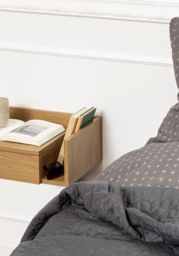 ACT NORDIC Ashlan vghngt natbord, m. 1 skuffe, vendbar - natur vildeg papir MDF (40x32)