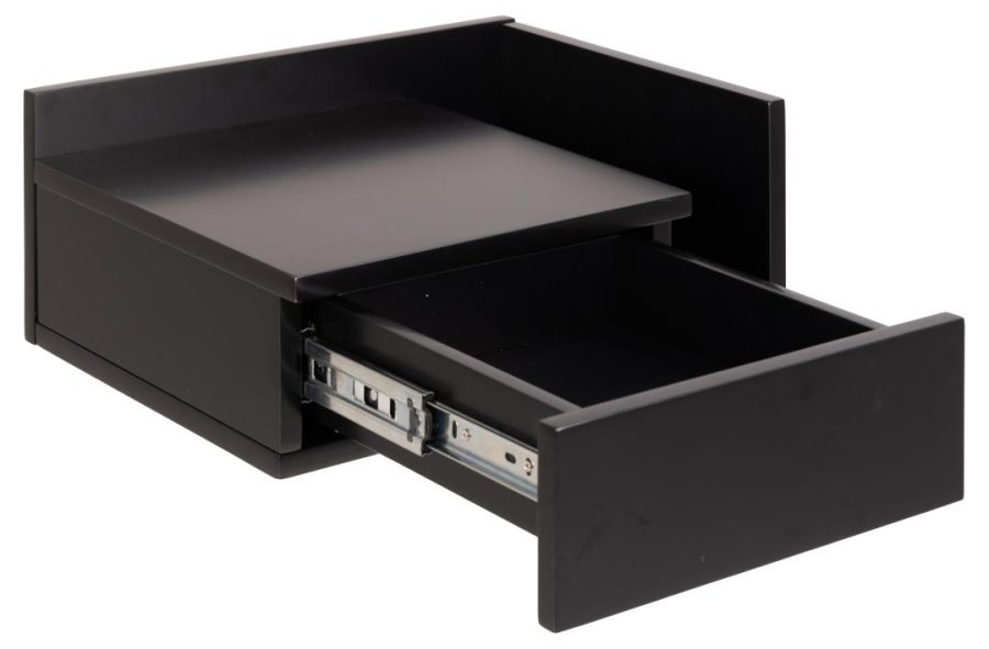 ACT NORDIC Ashlan vghngt natbord, m. 1 skuffe, vendbar - sort MDF (40x32)