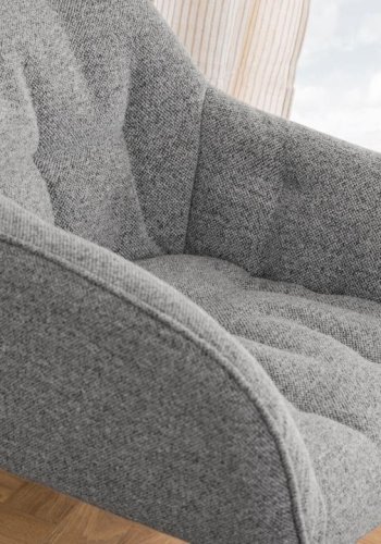 ACT NORDIC Brooke loungestol, m. armln - gr stof og sort stl