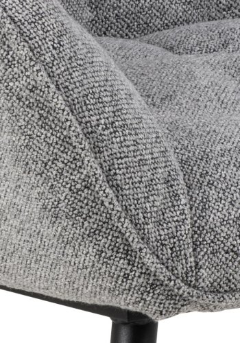 ACT NORDIC Brooke loungestol, m. armln - gr stof og sort stl