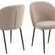 ACT NORDIC Patricia spisebordsstol - beige stof og sort stl