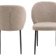 ACT NORDIC Patricia spisebordsstol - beige stof og sort stl