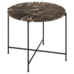 ACT NORDIC Avila sidebord, rund - brun Emperador marmor og sort stl (52)