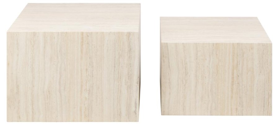 ACT NORDIC Dice sofabord, kvadratisk - beige travertinpapir (st af 2)