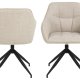 ACT NORDIC Brenda spisebordsstol, m. armln og drejefunktion - beige stof og sort metal
