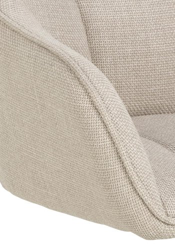 ACT NORDIC Brenda spisebordsstol, m. armln og drejefunktion - beige stof og sort metal