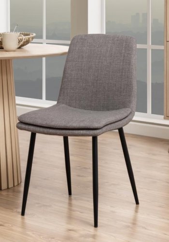 ACT NORDIC Becca spisebordsstol - grbrun stof og sort stl