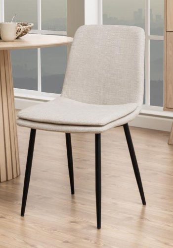 ACT NORDIC Becca spisebordsstol - beige stof og sort stl