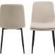 ACT NORDIC Becca spisebordsstol - beige stof og sort stl