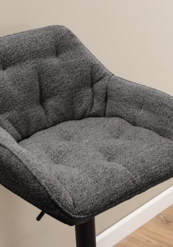 ACT NORDIC Brooke barstol, m. rygln, armln, fodsttte, drejefunktion - antracitgr stof/sort stl