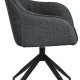 ACT NORDIC Brenda spisebordsstol, m. armln og drejefunktion - mrkegr stof og sort metal
