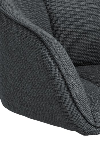 ACT NORDIC Brenda spisebordsstol, m. armln og drejefunktion - mrkegr stof og sort metal