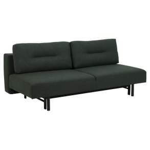 ACT NORDIC Malling sovesofa, m. udtrksseng og 2 puder - grn stof og sort stl