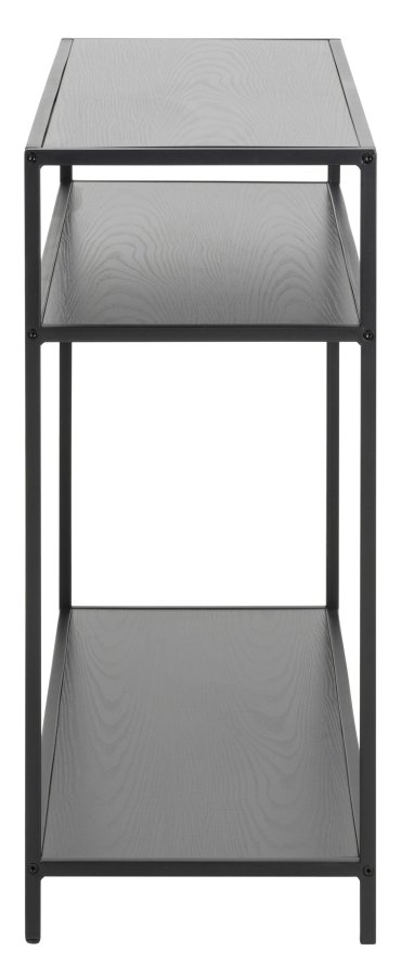 ACT NORDIC Seaford konsolbord, m. 2 hylder - sort ask melamin og sort stl (100x35)