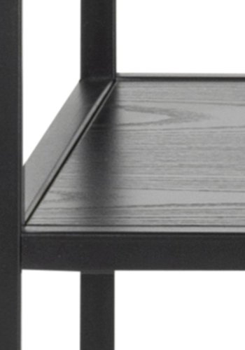 ACT NORDIC Seaford konsolbord, m. 2 hylder - sort ask melamin og sort stl (100x35)