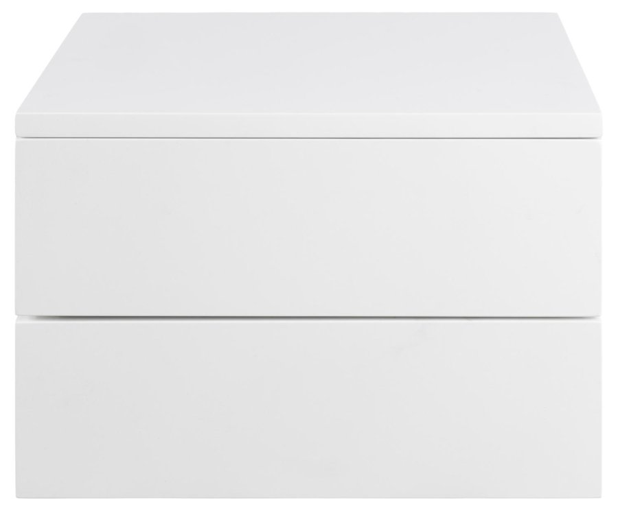 ACT NORDIC Avignon vghngt natbord, m. 2 skuffer - hvid MDF (37x32)
