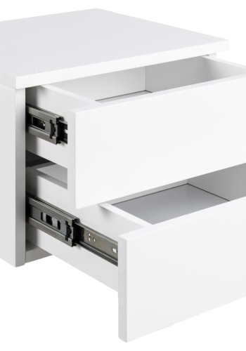 ACT NORDIC Avignon vghngt natbord, m. 2 skuffer - hvid MDF (37x32)