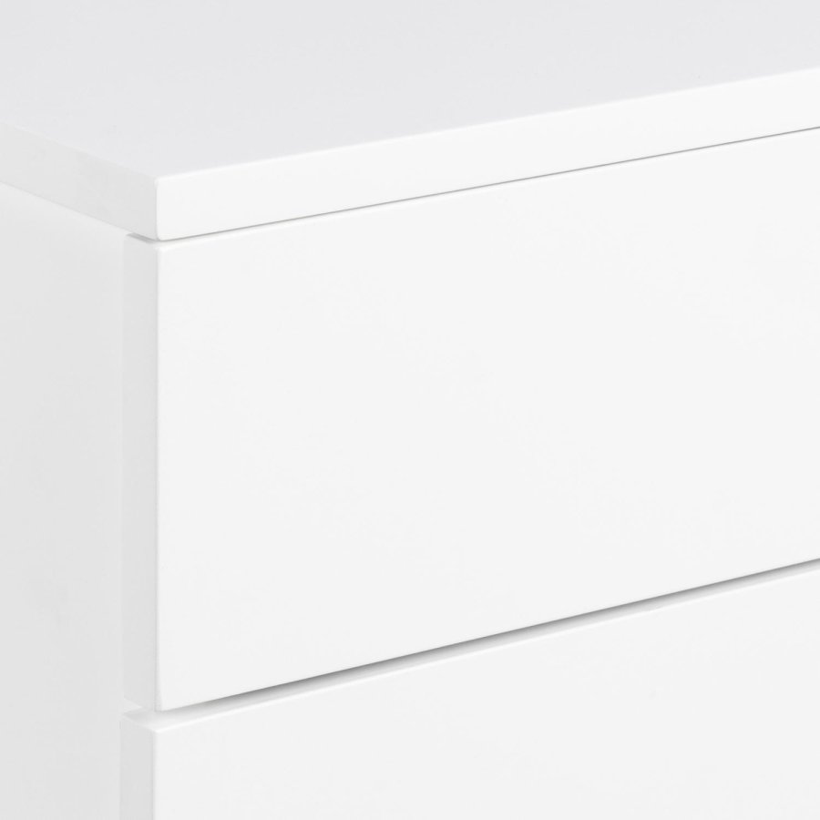 ACT NORDIC Avignon vghngt natbord, m. 2 skuffer - hvid MDF (37x32)