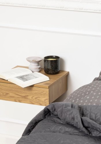 ACT NORDIC Avignon vghngt natbord, m. 1 skuffe - natur vild eg papir MDF (37x32)