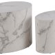 ACT NORDIC Mice sofabord, oval - hvid Carrara papir med marmorm�nster (s�t af 2)