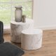 ACT NORDIC Mice sofabord, oval - hvid Carrara papir med marmorm�nster (s�t af 2)