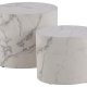 ACT NORDIC Mice sofabord, oval - hvid Carrara papir med marmorm�nster (s�t af 2)
