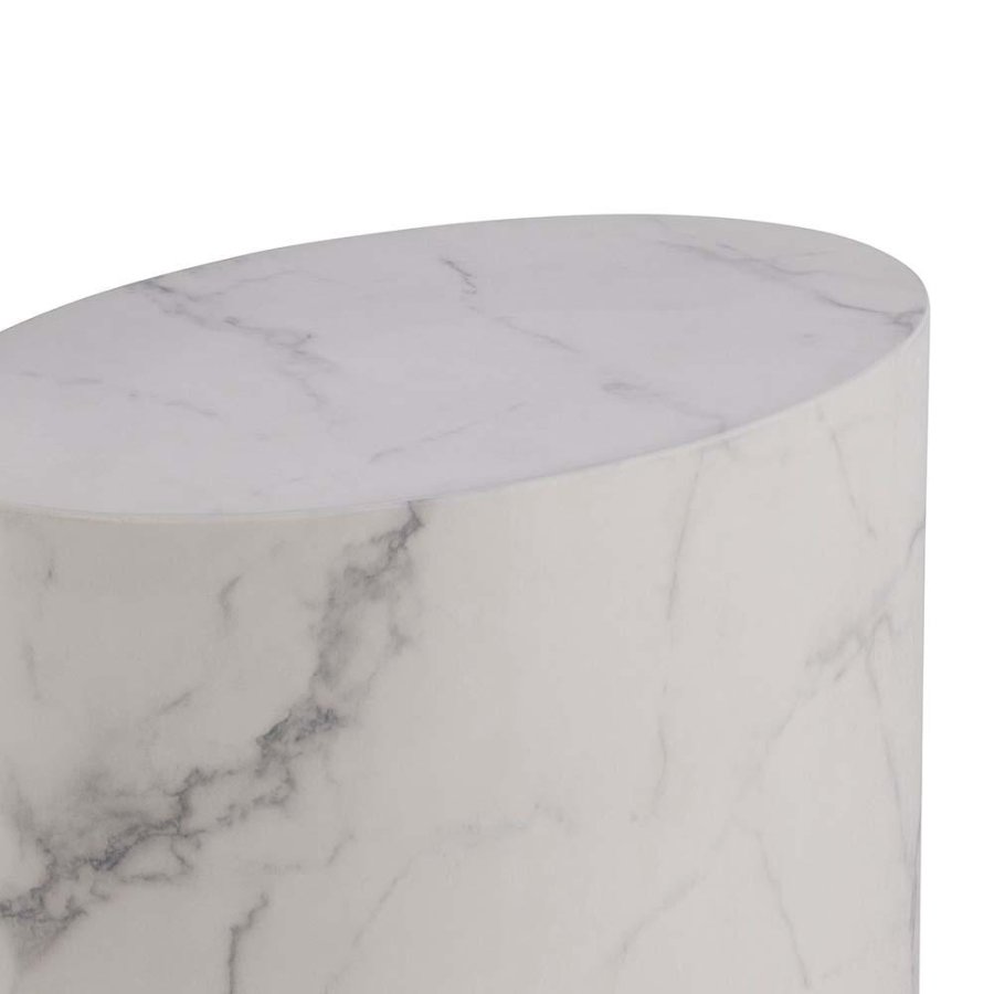 ACT NORDIC Mice sofabord, oval - hvid Carrara papir med marmorm�nster (s�t af 2)