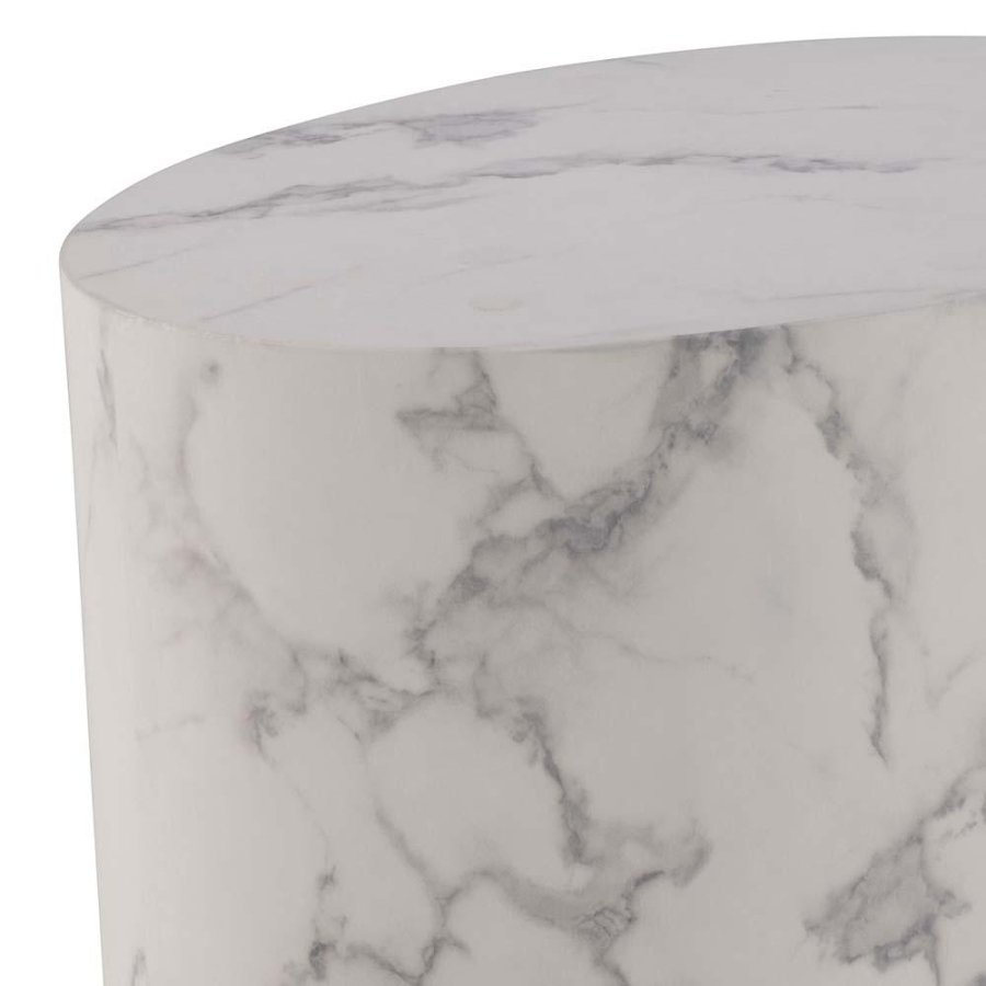 ACT NORDIC Mice sofabord, oval - hvid Carrara papir med marmorm�nster (s�t af 2)