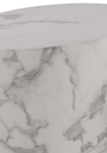 ACT NORDIC Mice sofabord, oval - hvid Carrara papir med marmorm�nster (s�t af 2)