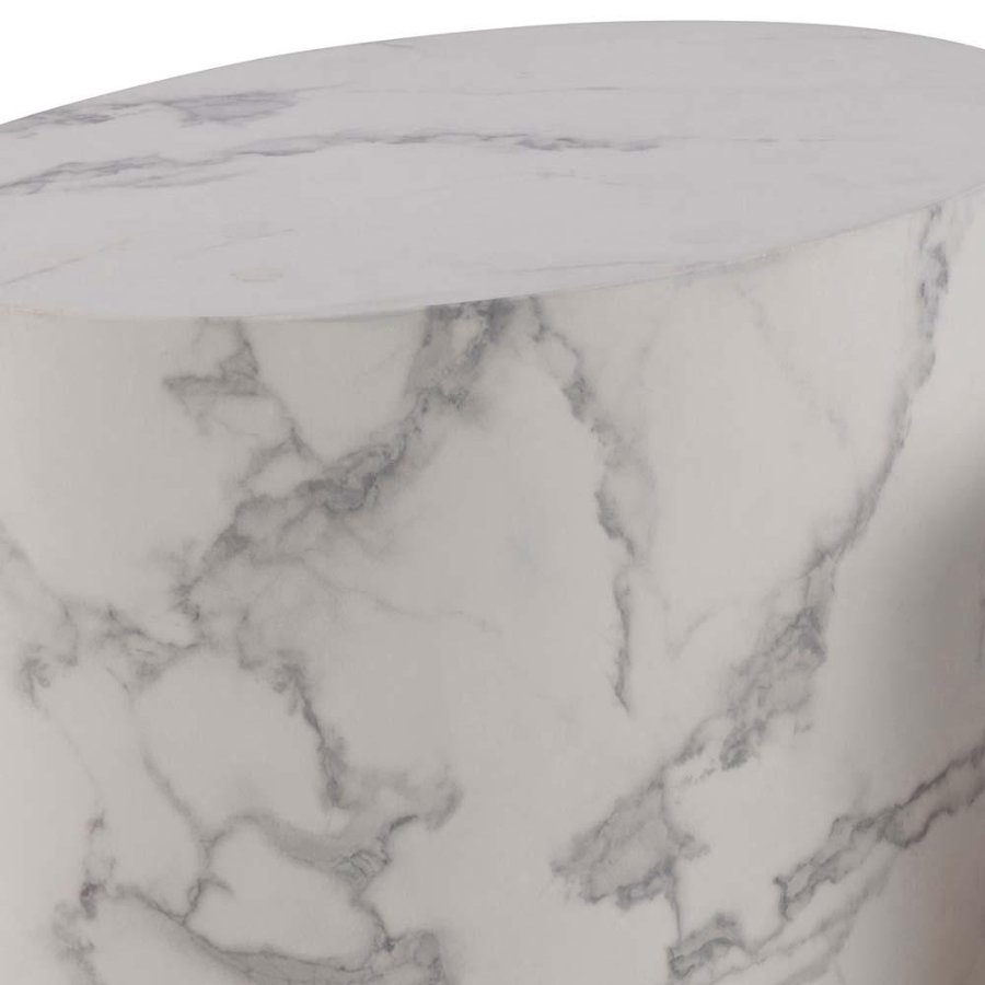 ACT NORDIC Mice sofabord, oval - hvid Carrara papir med marmorm�nster (s�t af 2)