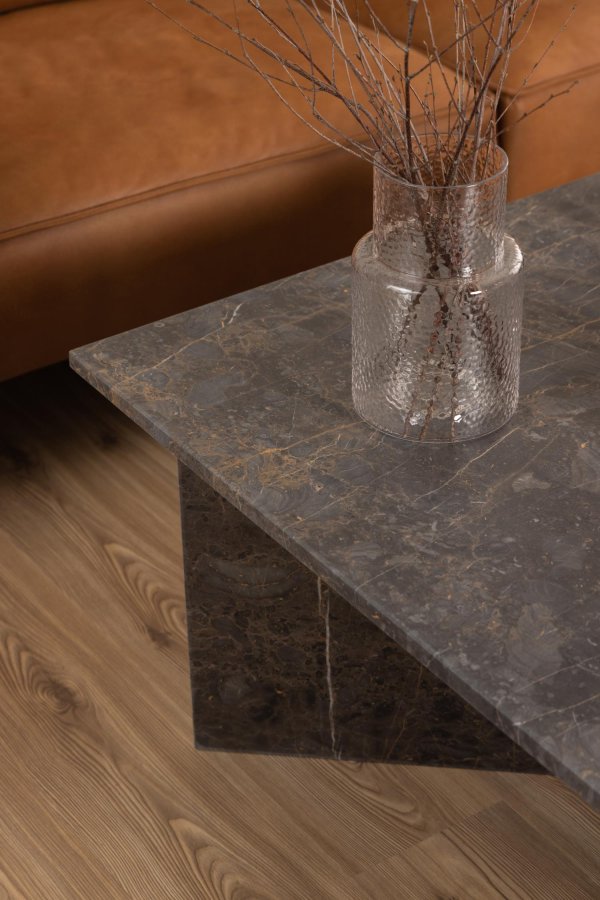 ACT NORDIC Vega sofabord, kvadratisk - brun marmor (90x90)