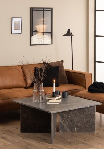ACT NORDIC Vega sofabord, kvadratisk - brun marmor (90x90)
