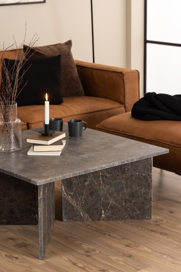 ACT NORDIC Vega sofabord, kvadratisk - brun marmor (90x90)