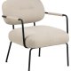 ACT NORDIC Dillon loungestol, m. armln - beige stof og sort stl