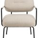 ACT NORDIC Dillon loungestol, m. armln - beige stof og sort stl