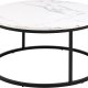 ACT NORDIC Spiro sofabord, rund - hvid melamin med marmormnster og sort stl (80)