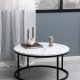 ACT NORDIC Spiro sofabord, rund - hvid melamin med marmormnster og sort stl (80)