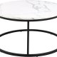 ACT NORDIC Spiro sofabord, rund - hvid melamin med marmormnster og sort stl (80)
