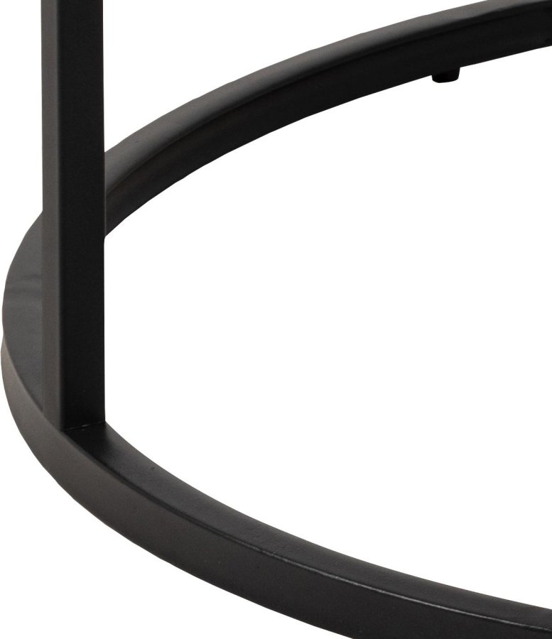 ACT NORDIC Spiro sofabord, rund - hvid melamin med marmormnster og sort stl (80)