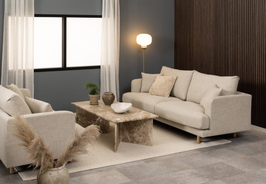 ACT NORDIC Vega sofabord, rektangulr - brun marmor (140x70)