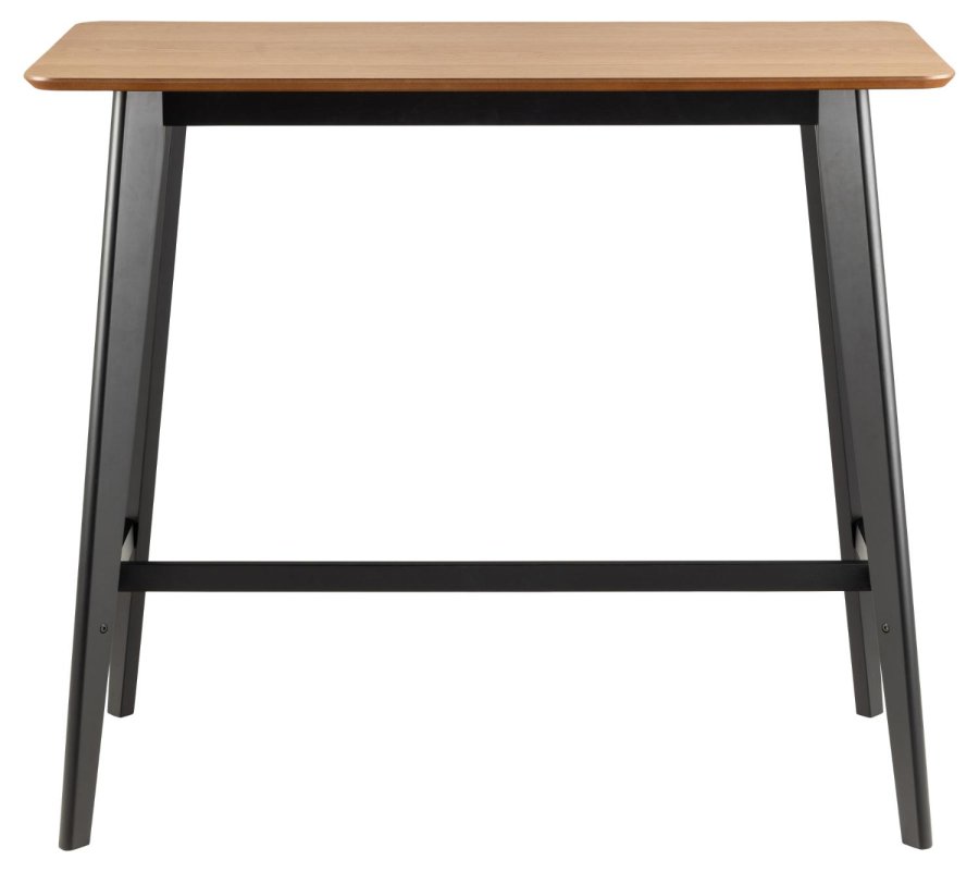 ACT NORDIC Roxby barbord, m. fodsttte, rektangulr - natur egefinér og sort gummitr (120x60)