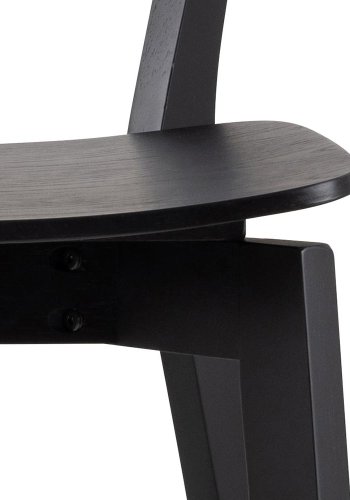 ACT NORDIC Roxby barstol, m. rygln og fodsttte - sort egefinér og sort gummitr