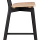 ACT NORDIC Roxby barstol, m. rygln og fodsttte - natur egefinér og sort gummitr