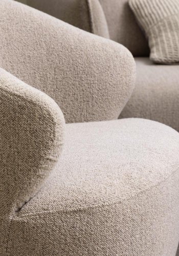 ACT NORDIC Westport drejestol, m. armln og returdrej - beige stof og sort stl