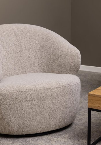 ACT NORDIC Westport drejestol, m. armln og returdrej - beige stof og sort stl