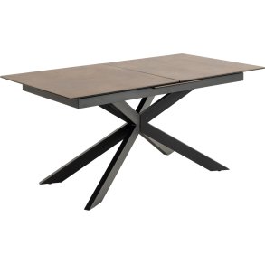 ACT NORDIC Irwine spisebord, m. 1 tillgsplade - rustbrun keramik|glas og sort stl (168/210x90)
